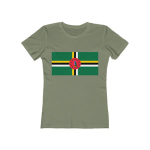 Dominica Flag - Women's Slim Fit Tee - T-Shirt - Cocoalime Apparel 