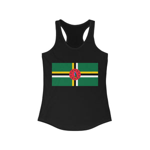 Dominica Flag -  Women's Slim Fit Racerback Tank - Tank Top - Cocoalime Apparel 