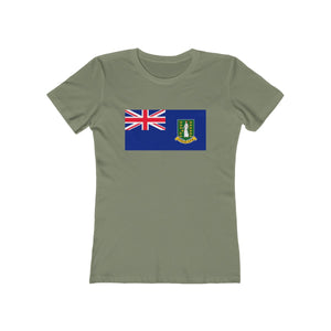BVI Flag - Women's Slim Fit Tee - CocoaLime