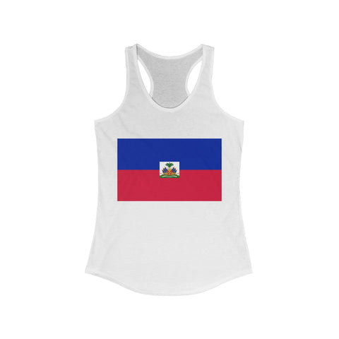 Haiti Flag -  Women's Slim Fit Racerback Tank - Tank Top - Cocoalime Apparel 