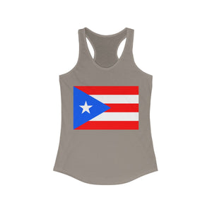 Puerto Rico Flag -  Women's Slim Fit Racerback Tank - Tank Top - Cocoalime Apparel 