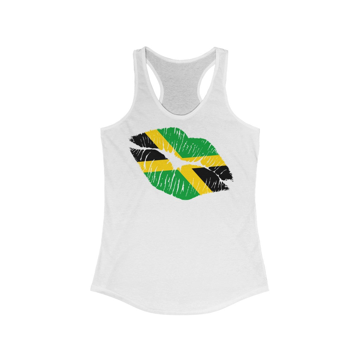 Jamaican Lip Service -  Women's Slim Fit Racerback Tank - CocoaLime