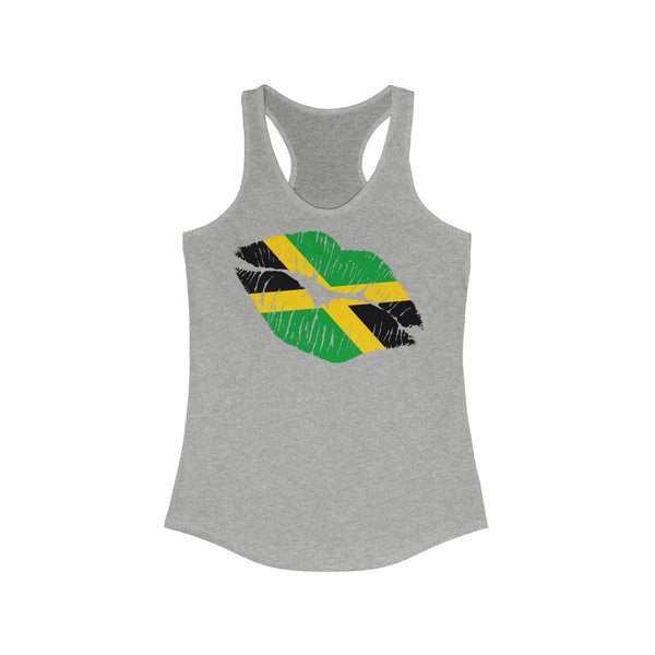 Jamaican Lip Service -  Women's Slim Fit Racerback Tank - CocoaLime