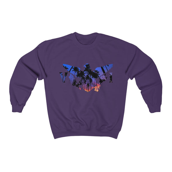 Sunset Palms - Unisex Heavy Blend™ Crewneck Sweatshirt - CocoaLime