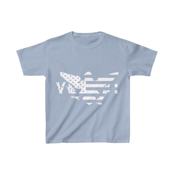 US x VI - White Print - Kids Heavy Cotton™ Tee - CocoaLime