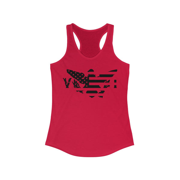 US x VI Black Print - Women's Slim Fit Racerback Tank - CocoaLime