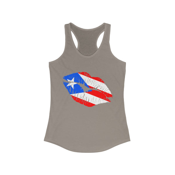 Puerto Rico Lip Service -  Women's Slim Fit Racerback Tank - Tank Top - Cocoalime Apparel 