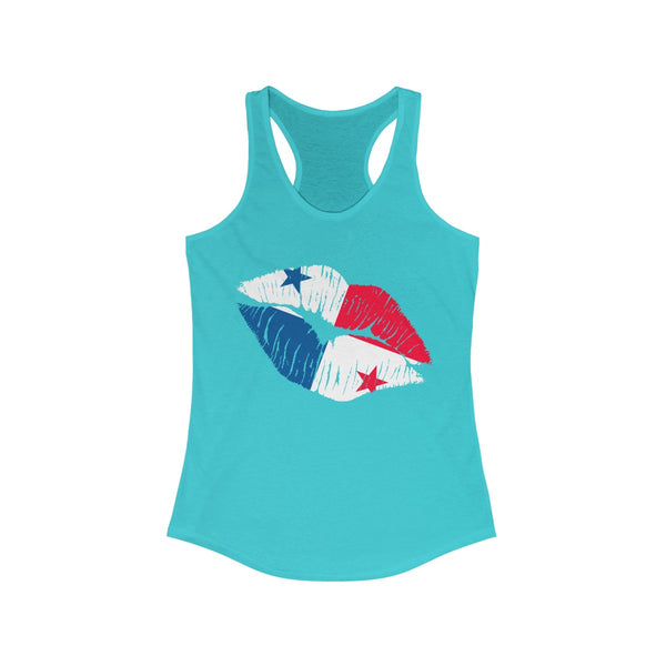 Panama Lip Service -  Women's Slim Fit Racerback Tank - CocoaLime