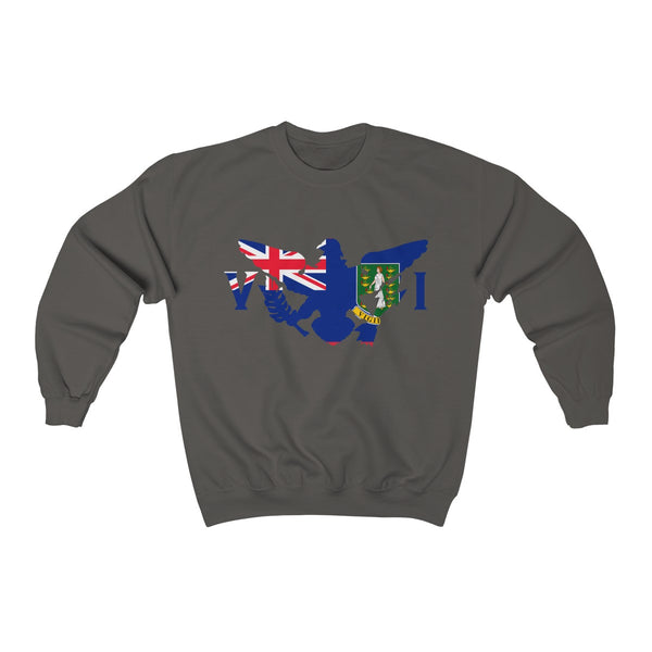 USVI + BVI  - Unisex Heavy Blend™ Crewneck Sweatshirt - CocoaLime