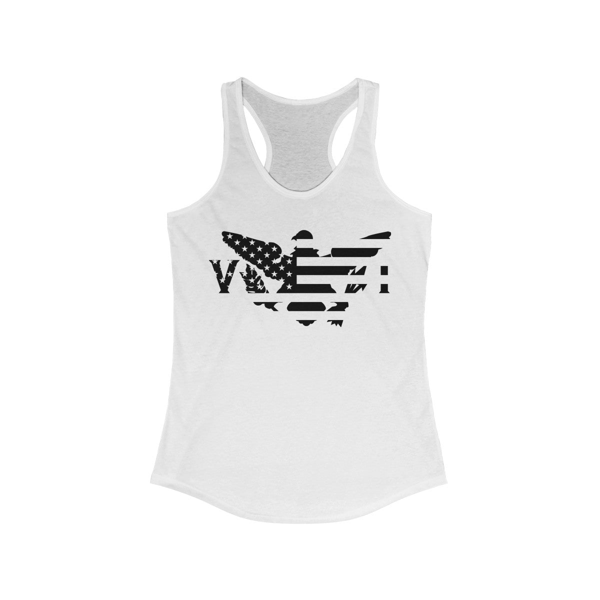 US x VI Black Print - Women's Slim Fit Racerback Tank - CocoaLime