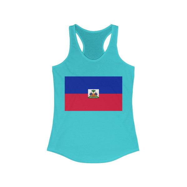 Haiti Flag -  Women's Slim Fit Racerback Tank - Tank Top - Cocoalime Apparel 