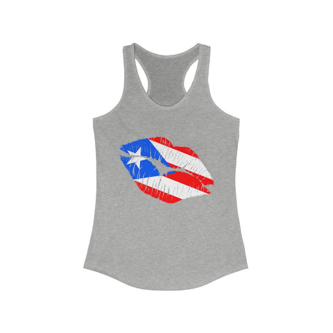 Puerto Rico Lip Service -  Women's Slim Fit Racerback Tank - Tank Top - Cocoalime Apparel 