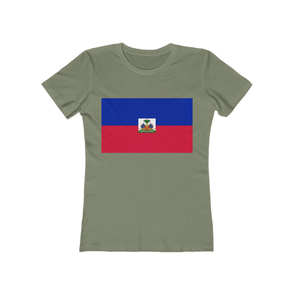 Haiti Flag - Women's Slim Fit Tee - T-Shirt - Cocoalime Apparel 