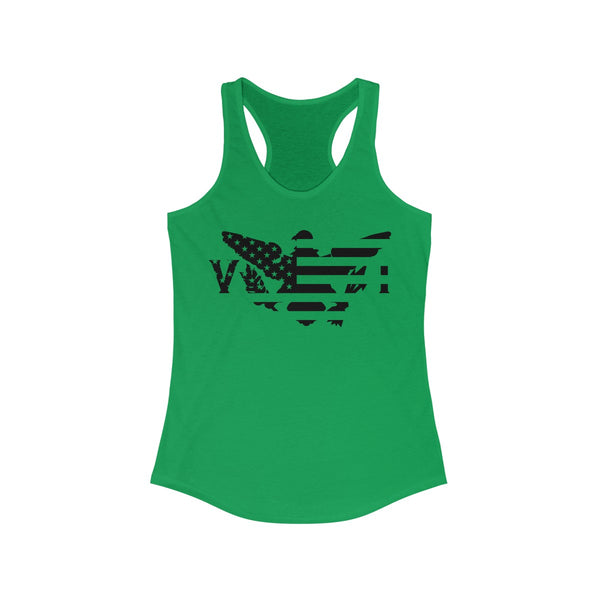 US x VI Black Print - Women's Slim Fit Racerback Tank - CocoaLime