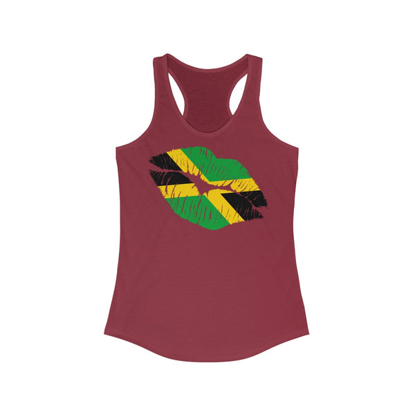 Jamaican Lip Service -  Women's Slim Fit Racerback Tank - CocoaLime