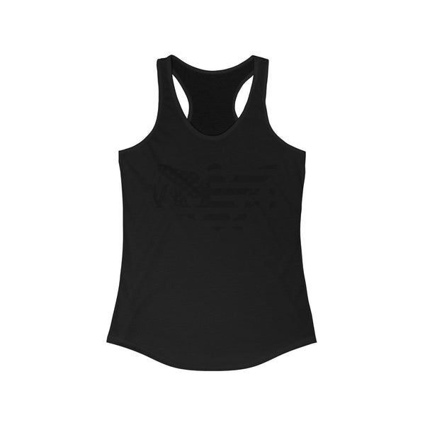 US x VI Black Print - Women's Slim Fit Racerback Tank - CocoaLime