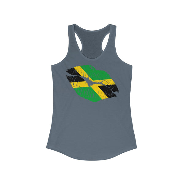 Jamaican Lip Service -  Women's Slim Fit Racerback Tank - CocoaLime