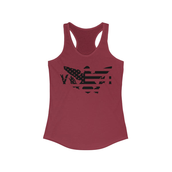 US x VI Black Print - Women's Slim Fit Racerback Tank - CocoaLime