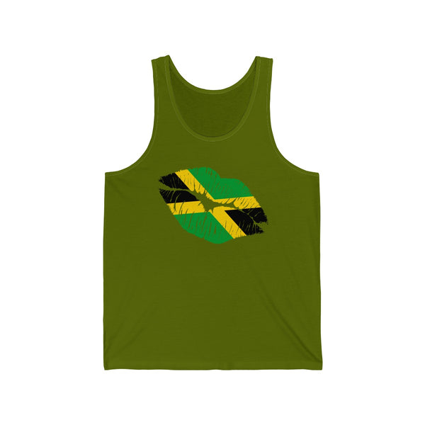 Jamaican Lip Service - Unisex Jersey Tank - CocoaLime